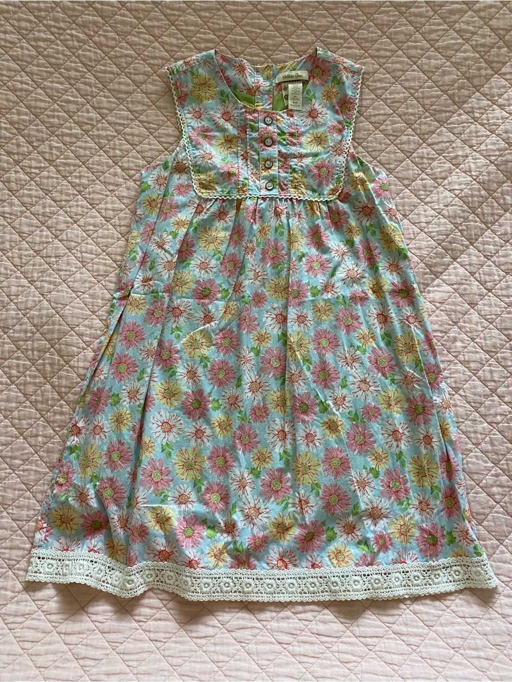 Girls' Floral Lace-Hem Sleeveless Dress - Matilda Jane